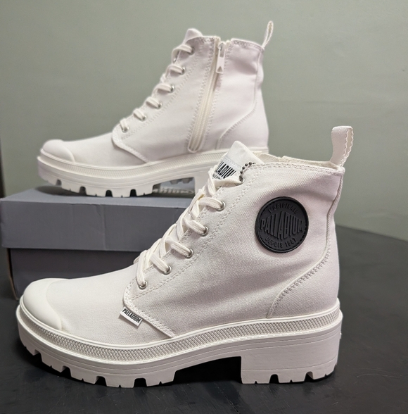 Palladium Shoes - Palladium Women's Cream Combat Boots